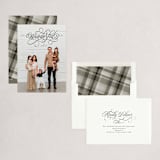 "Ribbon Script Calligraphy" - Holiday Cards in Coal by Jackie Crawford - Assembled