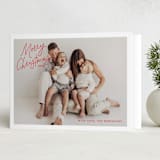 "Angled Merry Christmas" - Holiday Cards in Holly Berry by Kristen Magee - Folded Card