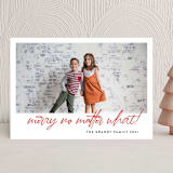 "No Matter What" - Holiday Cards in Crimson by J. Dario Design Co. - Front
