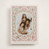 "Festive Folk Frame" - Holiday Cards in Cranberry by Paper Sun Studio - Front