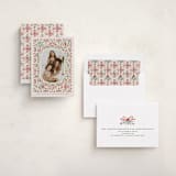 "Festive Folk Frame" - Holiday Cards in Cranberry by Paper Sun Studio - Assembled