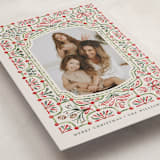 "Festive Folk Frame" - Holiday Cards in Cranberry by Paper Sun Studio - Detail