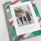 "Christmas Plaid" - Holiday Cards in Sugarplum by Pixel and Hank - Detail
