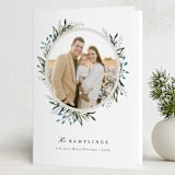 "CIRCULAR BLOOMS" - Holiday Cards in Frost by Melanie Kosuge - Folded Card