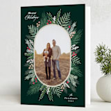 "Seasonal Foliage" - Holiday Cards in Evergreen by Hooray Creative - Folded Card