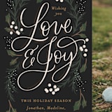 "Wishing You Love and Joy" - Holiday Cards in Coal by Erin German - Detail