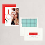 "Overlap" - Holiday Cards in Berry by Ellis - Assembled
