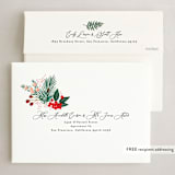 "Cranberry Garden" - Holiday Cards in Midnight by Alethea and Ruth - FREE Recipient Addressing