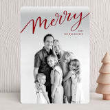 "Sliding Merry" - Holiday Cards in Cranberry by Makewells - Front