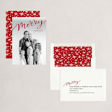 "Sliding Merry" - Holiday Cards in Cranberry by Makewells - Assembled