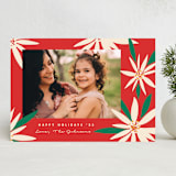 "Vintage Poinsettias" - Holiday Cards in Poinsettia by Becky Nimoy - Front