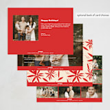 "Vintage Poinsettias" - Holiday Cards in Poinsettia by Becky Nimoy - Back of Card Options