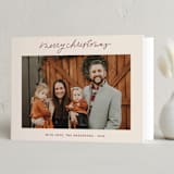 "Lettered Merry Christmas" - Holiday Cards in Mulled Wine by Kristen Magee - Folded Card