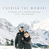 "Cherish the moment" - Holiday Cards in Spruce by Juneau Designs - Detail