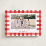 "Merry Gingham" - Holiday Cards in Santa Suit by Brooke Chandler - Front