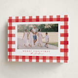 "Merry Gingham" - Holiday Cards in Santa Suit by Brooke Chandler - Folded Card