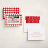 "Merry Gingham" - Holiday Cards in Santa Suit by Brooke Chandler - Assembled