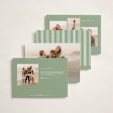 "Christmas stripe" - Holiday Cards in Sage by Sara Hicks Malone - Back of Card Options