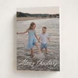 "Scripted Merry Christmas" - Holiday Cards in Snow by Kelly Schmidt - Folded Card