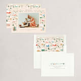 "Winter Village" - Holiday Cards in Sugar Cookie by Jennifer Wick - Assembled