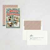 "Retro Christmas" - Holiday Cards in Steel Blue by Nam Bourassa - Assembled