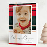 "Plaid Popover" - Holiday Cards in Evergreen by Carrie ONeal - Folded Card