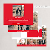 "Geo Frame" - Holiday Cards in Holly Berry by AK Graphics - Back of Card Options