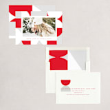 "Geo Frame" - Holiday Cards in Holly Berry by AK Graphics - Assembled
