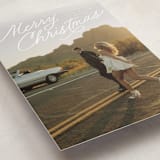 "Retro Slant" - Holiday Cards in Snow by Everett Paper Goods - Detail