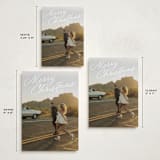 "Retro Slant" - Holiday Cards in Snow by Everett Paper Goods - Formats Available