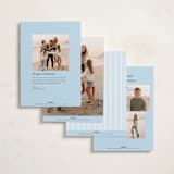 "Woven Pine" - Holiday Cards in Sky by Bayberry Kate - Back of Card Options