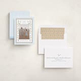 "Woven Pine" - Holiday Cards in Sky by Bayberry Kate - Assembled