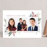 "Happy Holidays" - Holiday Cards in Crimson by Susan Moyal - Front