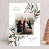 "Holly Branches" - Holiday Cards in Snow by Lissabeth Anglin - Front