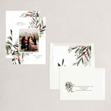 "Holly Branches" - Holiday Cards in Snow by Lissabeth Anglin - Assembled