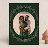 "Monogrammed Oval" - Holiday Cards in Holiday by Susan Moyal - Front