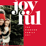 "joyful stacked" - Holiday Cards in Cranberry by Erin Deegan - Detail