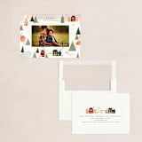 "Little Village" - Holiday Cards in Pomegranate by Julie Murray - Assembled