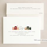 "Little Village" - Holiday Cards in Pomegranate by Julie Murray - FREE Recipient Addressing