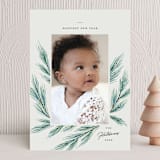 "Pine Wisps" - Holiday Cards in Teal by Kimberly Morgan - Front