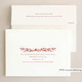 "Cedar Twine" - Holiday Cards in Poinsettia by Amy Kross - FREE Recipient Addressing