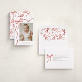 "Watercolor Bow" - Holiday Cards in Santa by Jackie Crawford - Assembled
