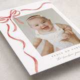 "Watercolor Bow" - Holiday Cards in Santa by Jackie Crawford - Detail