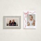 "Watercolor Bow" - Holiday Cards in Santa by Jackie Crawford - Photo Orientation Options