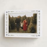 "Folk Border" - Holiday Cards in Juniper by Wildfield Paper Co - Folded Card