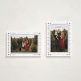 "Folk Border" - Holiday Cards in Juniper by Wildfield Paper Co - Photo Orientation Options