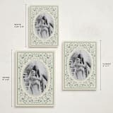 "Peaceful Blooms in Blue" - Holiday Cards in Evergreen by Sabrin Deirani - Formats Available
