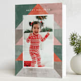 "Geo Tree" - Holiday Cards in Mint by Michelle Taylor - Folded Card