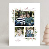 "Festive Botanical" - Holiday Cards in Mulled Wine by Melanie Kosuge - Front