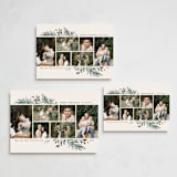 "Overflowing with Joy" - Holiday Cards in Champagne by Design Lotus - Formats Available